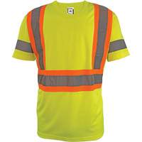Short Sleeve Safety T-Shirt, Polyester, 2X-Large, High Visibility Lime-Yellow Sécurité Médic