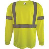 Long Sleeve Safety Shirt, Polyester, 2X-Large, High Visibility Lime-Yellow Sécurité Médic