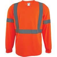 Long Sleeve Safety Shirt, Polyester, 2X-Large, High Visibility Orange Sécurité Médic