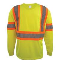 Long Sleeve Safety Shirt, Polyester, 2X-Large, High Visibility Lime-Yellow Sécurité Médic
