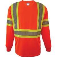 Long Sleeve Safety Shirt, Polyester, 2X-Large, High Visibility Orange Sécurité Médic