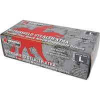 Gants jetables NitriShield Stealth Extra, Grand, Nitrile, 6 mils, Sans poudre, Noir Sécurité Médic