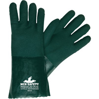 Chemical Resistant Gloves, Size Large, 14" L, PVC, Jersey Inner Lining Sécurité Médic