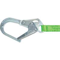 Miller&reg; HP Shock-Absorbing Lanyard, 4', Locking Rebar Hook Center, Locking Snap Hook Leg Ends, Polyester Sécurité Médic