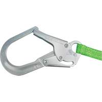 Miller&reg; HP Shock-Absorbing Lanyard, 4', Locking Rebar Hook Center, Locking Snap Hook Leg Ends, Polyester Sécurité Médic