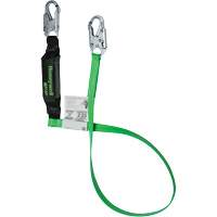 Energy-Absorbing Lanyard, 6', Locking Snap Hook Center, Locking Snap Hook Leg Ends, Polyester Sécurité Médic