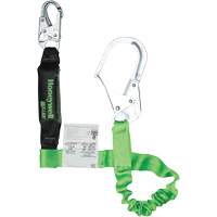 Miller&reg; StretchStop&reg; Shock-Absorbing Lanyard, 6', Scaffold Hook Center, Locking Snap Hook Leg Ends, Polyester Sécurité Médic