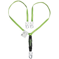 Miller&reg; HP Shock-Absorbing Lanyard, 4', Locking Snap Hook Center, Locking Snap Hook Leg Ends, Polyester Sécurité Médic