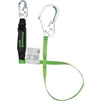Miller&reg; HP Shock-Absorbing Lanyard, 6', Scaffold Hook Center, Locking Snap Hook Leg Ends, Polyester Sécurité Médic