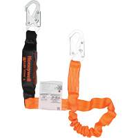 Titan Energy-Absorbing Lanyard, 6', Locking Snap Hook Center, Locking Snap Hook Leg Ends, Polyester Sécurité Médic