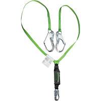 Miller&reg; HP Shock-Absorbing Lanyard, 6', Locking Rebar Hook Center, Locking Snap Hook Leg Ends, Polyester Sécurité Médic