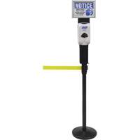 Porte-distributeur/enseigne pour poteaux de barri&egrave;re pour le contr&ocirc;le des foules, Noir Sécurité Médic