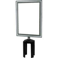 Porte-enseigne vertical robuste avec adaptateur pour poteaux Tensabarrier, Chrome poli Sécurité Médic