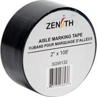 Aisle Marking Tape, 2" x 108', PVC, Black Sécurité Médic