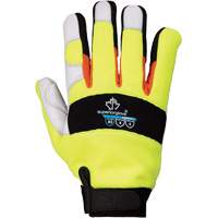 Gants de m&eacute;canicien &agrave; haute visibilit&eacute; ClutchGear, Paume Cuir fleur de ch&egrave;vre, Taille Moyen Sécurité Médic