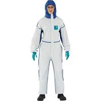 AlphaTec 1800 Comfort 3-Piece Coveralls, Large, Blue/White, Microporous/SMS Sécurité Médic