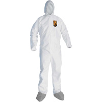KleenGuardA45 Liquid & Particle Protection Coveralls with Anti-Slip Shoe, Large, Grey/White, Microporous Sécurité Médic