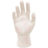 Gants d'examen m&eacute;dical synth&eacute;tiques extensibles, Grand, Vinyle, 5 mils, Sans poudre, Blanc, Classe 2 Sécurité Médic