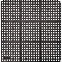 Tapis antifatigue &agrave; imbrication Cushion-Ease 550, &agrave; fentes, 3' x 3' x 3/4", Noir, Caoutchouc Sécurité Médic