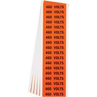 "460 Volts" Conduit & Voltage Labels, 1/2" x 2-1/4", Cloth/Vinyl, English Sécurité Médic