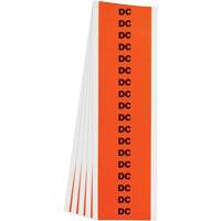 "DC" Conduit & Voltage Labels, 1/2" x 2-1/4", Cloth/Vinyl, English Sécurité Médic