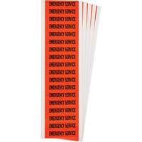 "Emergency Service" Conduit & Voltage Labels, 1/2" x 2-1/4", Cloth/Vinyl, English Sécurité Médic