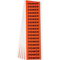 "Power" Conduit & Voltage Labels, 1/2" x 2-1/4", Cloth/Vinyl, English Sécurité Médic