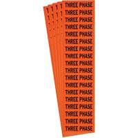 "Three Phase" Conduit & Voltage Labels, 1/2" x 2-1/4", Cloth/Vinyl, English Sécurité Médic