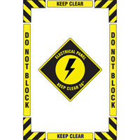 "Electrical Panel" Floor Marking Kit, Adhesive, English with Pictogram Sécurité Médic
