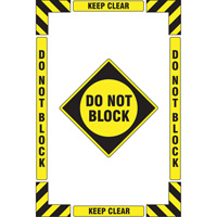 "Keep Clear Do Not Block" Floor Marking Kit, Adhesive, English with Pictogram Sécurité Médic