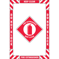 "Fire Extinguisher" Floor Marking Kit, Adhesive, English with Pictogram Sécurité Médic