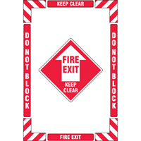 Trousse de marquage du sol ?Fire Exit? (sortie de secours), Adh&eacute;sif, Anglais avec pictogramme Sécurité Médic