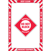 Trousse de marquage du sol ?Emergency Equipment? (&eacute;quipement durgence), Adh&eacute;sif, Anglais avec pictogramme Sécurité Médic