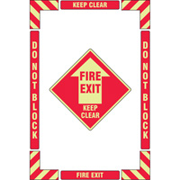 Trousse de marquage du sol ?Fire Exit? (sortie de secours), Adh&eacute;sif, Anglais avec pictogramme Sécurité Médic