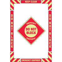 Trousse de marquage du sol ?Emergency Equipment? (&eacute;quipement durgence), Adh&eacute;sif, Anglais avec pictogramme Sécurité Médic