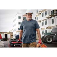 Hybrid Work Tee Shirt, Men's, Small, Blue Sécurité Médic