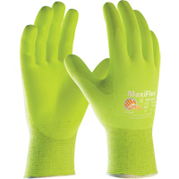 Gants sans coutures haute visibilit&eacute; ATG MaxiFlex Ultimate, Grand, R&ecirc;vetement Nitrile, Calibre 15, Enveloppe en Nylon/&eacute;lasthanne Sécurité Médic