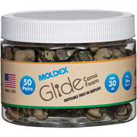 Glide&reg; Camo Foam Earplugs, Bulk - Canister Sécurité Médic
