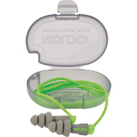 Alphas Reusable Earplugs, Corded/Uncorded, Bulk - Plastic Case, 27 dB NRR, One-Size Sécurité Médic