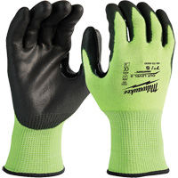 High-Visibility Cut-Resistant Gloves, Size Small, 15 Gauge, Nitrile/Polyurethane Coated, Polyethylene Shell, ANSI/ISEA 105 Level 3 Sécurité Médic