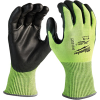High-Visibility Cut-Resistant Gloves, Size Small, 13 Gauge, Nitrile/Polyurethane Coated, Polyethylene Shell, ANSI/ISEA 105 Level 4 Sécurité Médic
