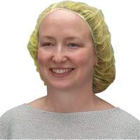 Bouffant Caps, Polypropylene, 21", Yellow Sécurité Médic