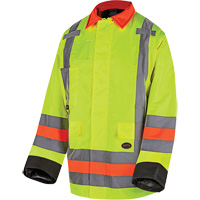 6040 Veste de contr&ocirc;le de la circulation pour l'hiver qu&eacute;b&eacute;cois, Polyester, Jaune lime haute visibilit&eacute;, T-petit Sécurité Médic