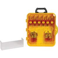 Station de cadenassage avec cadenas de s&eacute;curit&eacute; en nylon &agrave; cl&eacute; utilisant des cl&eacute;s diff&eacute;rentes, Cadenas Plastique, Capacit&eacute; de 12, Cadenas Compris Sécurité Médic