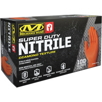 Super Duty Disposable Gloves, 9/Medium, Nitrile, 8-mil, Powder-Free, Orange Sécurité Médic