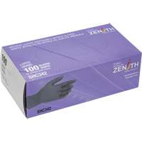 Gants jetables de calibre m&eacute;dical, Grand, Nitrile, 6 mils, Sans poudre, Noir, Classe 2 Sécurité Médic
