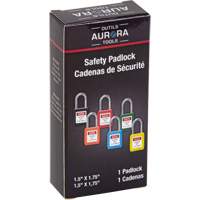Verrouillage pour les consignations, Cadenas de s&eacute;curit&eacute;, Cl&eacute;s diff&eacute;rentes, Thermoplastique, Largeur de 1-1/2" Sécurité Médic