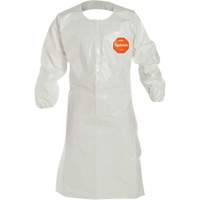 Disposable Sleeved Apron, Tychem&reg; 4000, White, 44" L Sécurité Médic