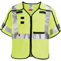 Gilet de s&eacute;curit&eacute; &agrave; maille d&eacute;tachable, Noir/Jaune lime haute visibilit&eacute;, Moyen/Petit Sécurité Médic