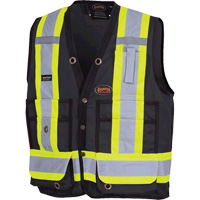 6692BK Veste de s&eacute;curit&eacute; pour arpenteur, Noir, Moyen, Polyester Sécurité Médic